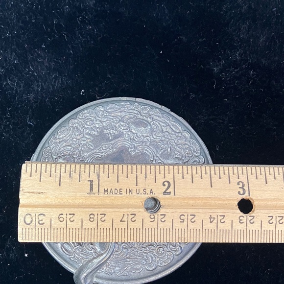 Silver-plated handheld compact/mirror - Picture 7 of 7